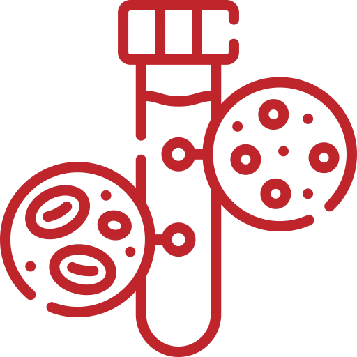 Rotes Icon für Blutanalyse