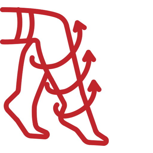 Rotes Icon für Kompressionsstrümpfe